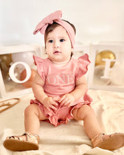 Personalised first, second or third birthday photo shoot set in magnolia blush for girls - Eli&Eli Dubai