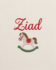 Personalised cotton knitted Christmas baby blanket - view 4 | Eli&Eli