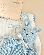 Newborn Boy Gift Hamper Personalised | Baby Blue Bow (4 Pieces)
