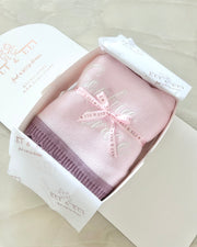 Two colour knitted blanket ballerina pink and mauve - view 7 | Eli&Eli