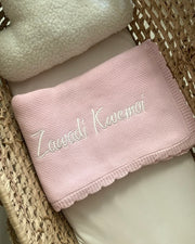 Summer Knitted Blanket Pale Pink | Personalized Name