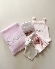 Summer Knitted Blanket Pale Pink | Personalized Name