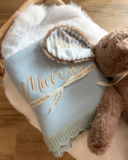 Personalised Bunny Best Friend Toy | Green Blue Stripes