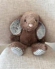 Personalised Bunny Best Friend Toy | Green Blue Stripes
