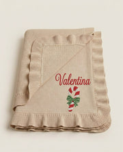 Personalised Christmas baby blanket in beige - view 4 | Eli&Eli
