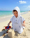 Hooded muslin poncho in summer stripes blue - view 7 | Eli&Eli