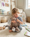 Personalised Bunny Best Friend Toy | Green Blue Stripes