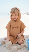 Hooded muslin poncho in honey caramel - view 8 | Eli&Eli