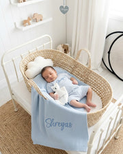 Premium personalised blanket gift hamper in baby blue - view 8 | Eli&Eli