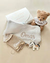 Neutral Babyshower Gift Hamper Personalised | Cloud White (5 Pieces)