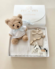 Neutral Babyshower Gift Hamper Personalised | Cloud White (5 Pieces)