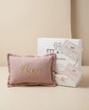 Luxury Deco and Sleep Baby Pillow | Muslin Dusty Pink Gold Dots