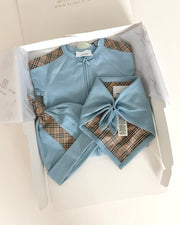 Authentic Burberry baby gift set in baby blue - view 3 | Eli&Eli