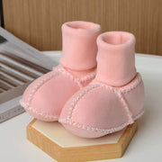 Baby leather wool boots in blush - view 6 | Eli&Eli