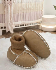 Baby leather wool boots in caramel - view 11 | Eli&Eli