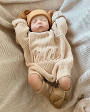 Baby leather wool boots in caramel - view 2 | Eli&Eli