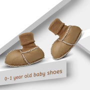 Baby leather wool boots in caramel - view 9 | Eli&Eli