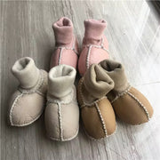 Soft leather and wool baby boots for newborns 0-1 year - Eli&Eli