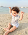 Boys UV swim suit in dusty blue with boats print - Eli&Eli Dubai
