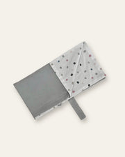 Cotton muslin double baby blanket in dusty blue - view 5 | Eli&Eli