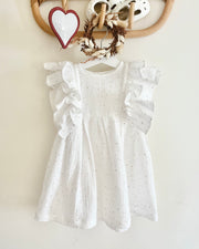 Festive gold dots muslin ruffle Christmas outfit gift set - view 7 | Eli&Eli