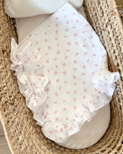 Flora muslin baby blanket white tiny flowers - view 4 | Eli&Eli