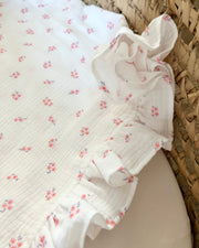 Flora muslin baby blanket white tiny flowers - view 6 | Eli&Eli