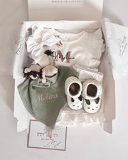 Girls terry ruffled set in coco white - view 12 | Eli&Eli