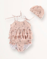 Girls swim suit set in rose flowers - view 6 | Eli&Eli