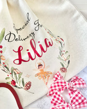 Handmade golden dots muslin baby dress Christmas gift set - view 3 | Eli&Eli