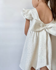 Handmade golden dots muslin baby dress Christmas gift set - view 4 | Eli&Eli