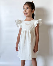 Handmade golden dots muslin baby dress Christmas gift set - view 5 | Eli&Eli