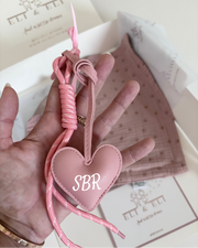 Heart shape bag charm clip in baby pink for diaper bag or mama bag - Eli&Eli Dubai