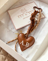 Heart chain bag charm clip in chocolate brown for diaper bag or mama bag - Eli&Eli Dubai