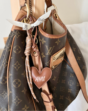 Heart bag charm clip in chocolate brown - view 2 | Eli&Eli