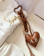Heart bag charm clip in chocolate brown - view 3 | Eli&Eli
