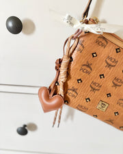 Heart bag charm clip in chocolate brown - view 5 | Eli&Eli