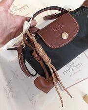 Heart bag charm clip in chocolate brown - view 8 | Eli&Eli