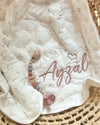 Heart embroidery application for personalised baby clothes and blankets - Eli&Eli Dubai