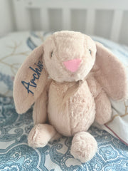 Keepsake plush bunny toy with embroidered name and birth date - Eli&Eli
