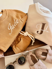 Kids cotton waffle set toffee brown - view 5 | Eli&Eli