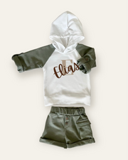 Kids hoody terry lounge set in hunter white - view 10 | Eli&Eli