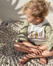 Kids hoody terry lounge set in hunter white - view 4 | Eli&Eli