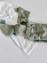 Kids hoody terry lounge set in hunter white - view 8 | Eli&Eli
