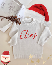 Knitted cotton baby jumper coco white - view 4 | Eli&Eli