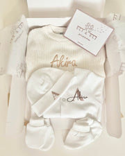 Knitted cotton baby jumper coco white - view 6 | Eli&Eli