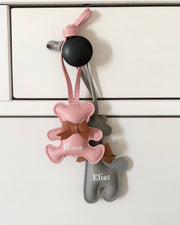 Leather animal bag charms in pastel colours - Eli&Eli