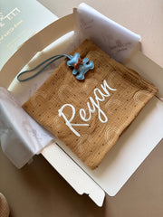 Leather bear bag charm in blue - view 4 | Eli&Eli