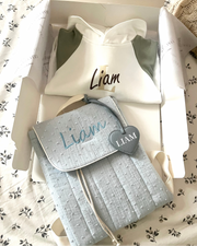 Leather heart bag charm in baby blue - view 5 | Eli&Eli