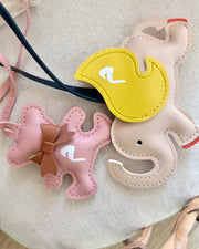 Little elephant bag charm beige black - view 2 | Eli&Eli